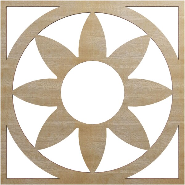 Ekena Millwork Blume Wood Fretwork Pierced Ceiling Medallion, Hickory, 16"OD x 5 1/2"ID x 1/4"T CMWP16X16X0250BLHI - main